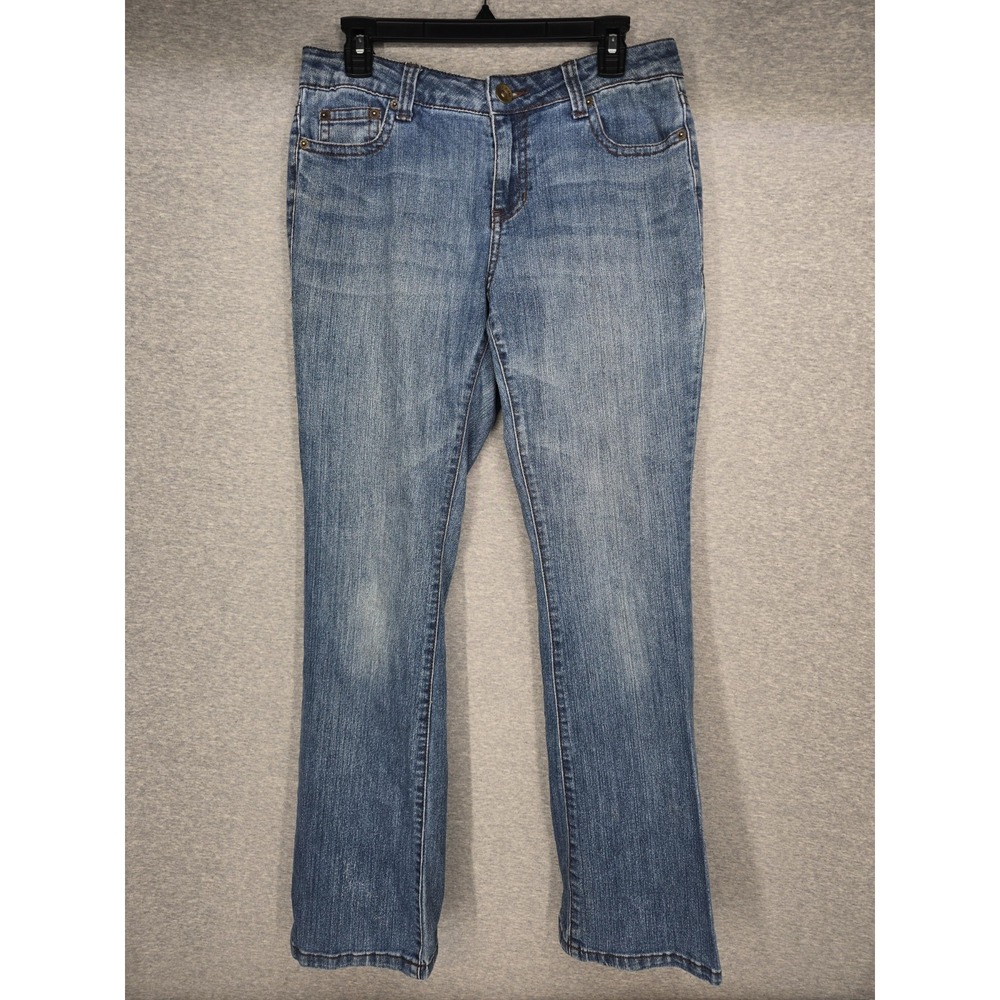 DKNY Jeans Women's Size 10 Medium Wash Blue Stretch Denim Pants W0800 Mid Rise